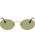 Ray-Ban RB3547 001/4E 51-21 Arista Oval Gold Frame with Green Lens Sunglasses