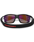 Prada Linea Rossa SPS A04 1BO-10J Matte Black Frame Dark blue with Violet Lens Sunglasses