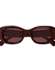 Gucci GG1829SK 003 Cat Eye Solid Burgundy Panthos Sunglasses