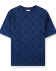 Casablanca Applique Monogram Oversized T-Shirt Navy