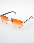 Cartier Sunglasses White Black Frame Gradient Red Lens - C65F69J8