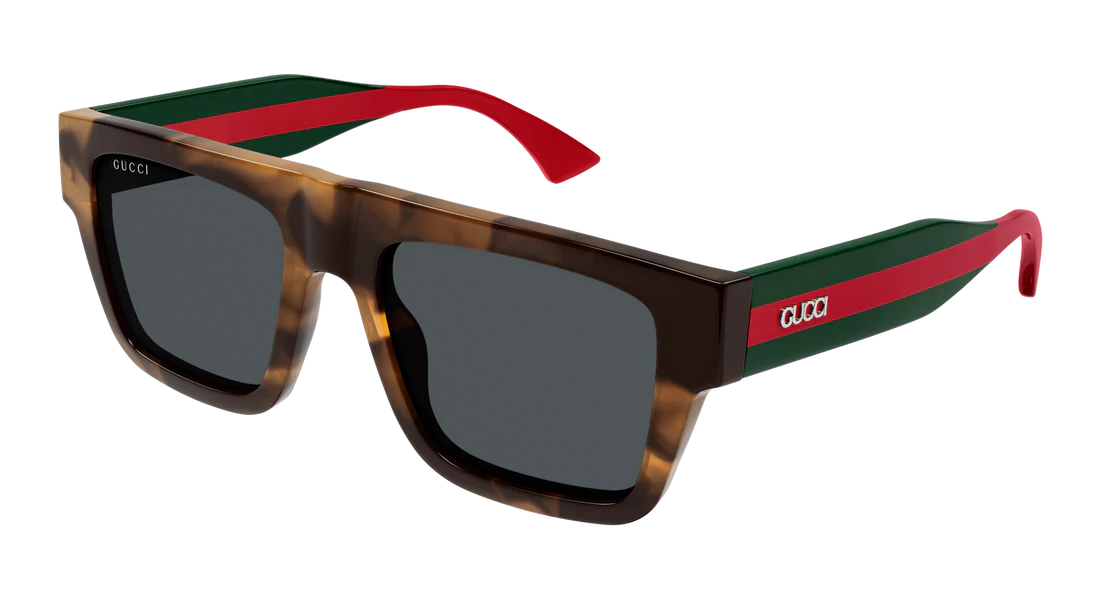 Gucci - GG1868S 003 Grey Classic Havana Square Sunglasses