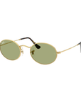 Ray-Ban RB3547 001/4E 51-21 Arista Oval Gold Frame with Green Lens Sunglasses