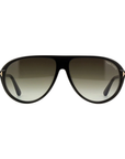 Tom Ford Marcus TF 1023 ECO 01B Shiny Black Frame with Gradient Green Lens Sunglasses