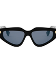 Fendi Roma FE40163U 01V Black Frame with Blue Lens - Cat Eye Sunglasses