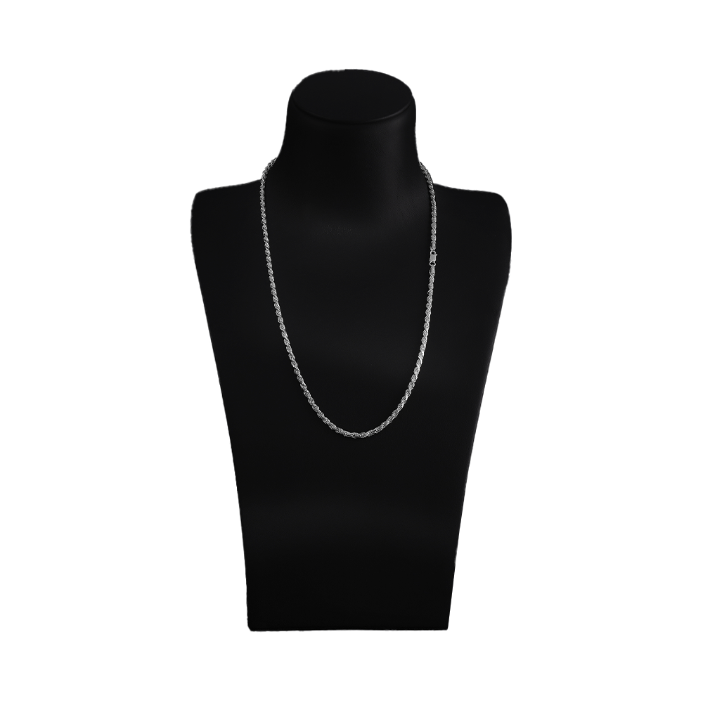 Taipan Rope Chain Necklace - White Silver 925