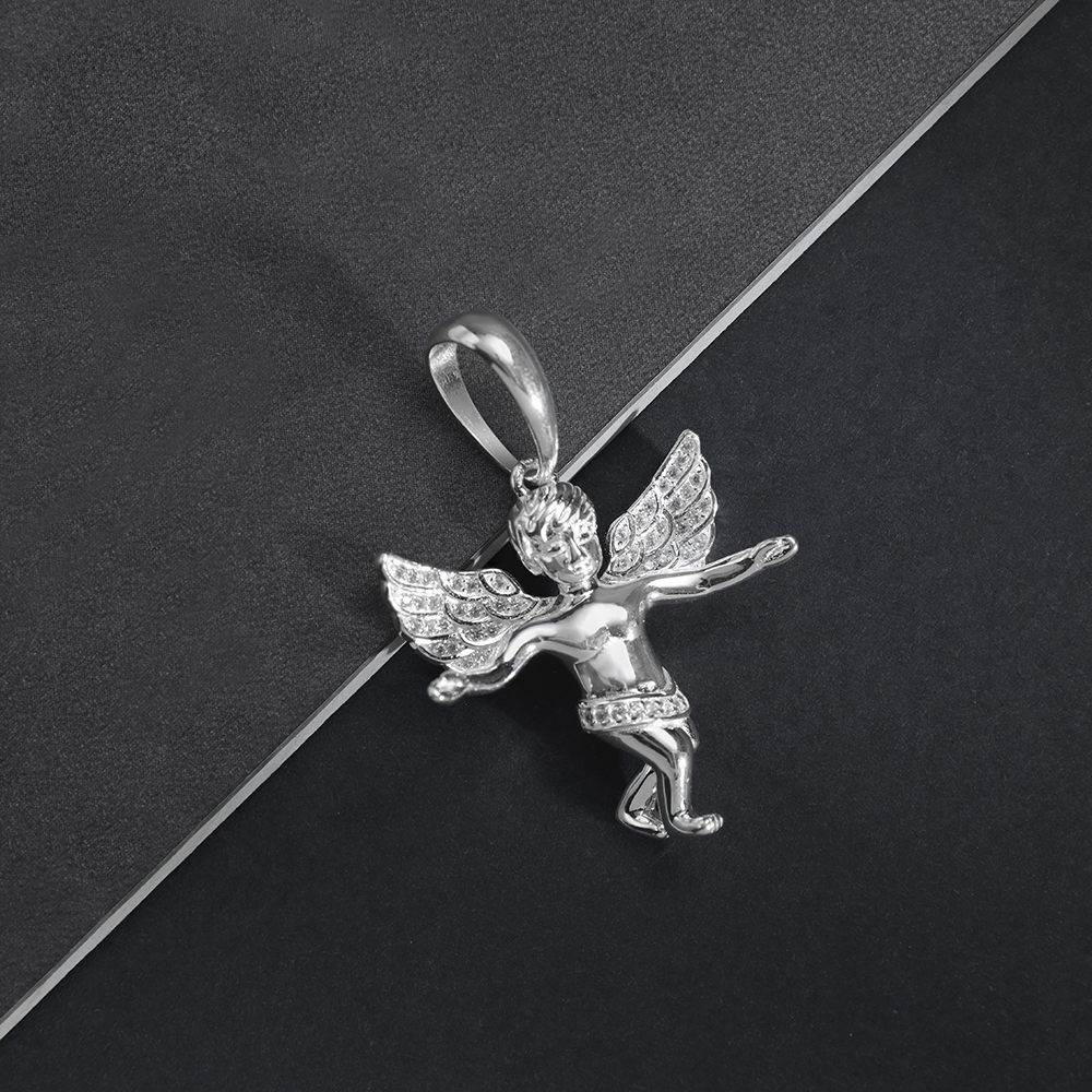 Taipan Angel Pendant - PE329 White Silver 925