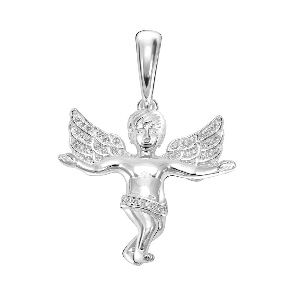 Taipan Angel Pendant - PE329 White Silver 925