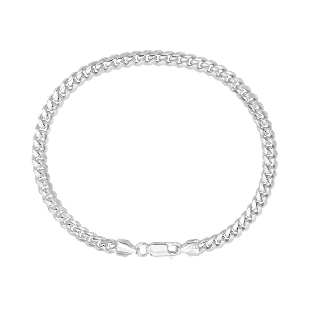 Taipan Cuban Link Bracelet 19cm x 5mm - B273 White Silver 925