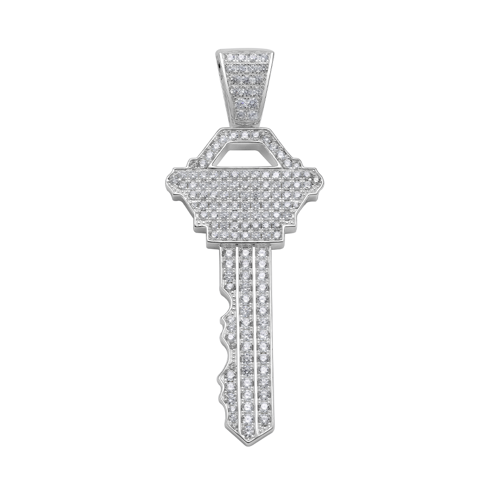 Taipan Key Pendant - PE335 White Silver 925