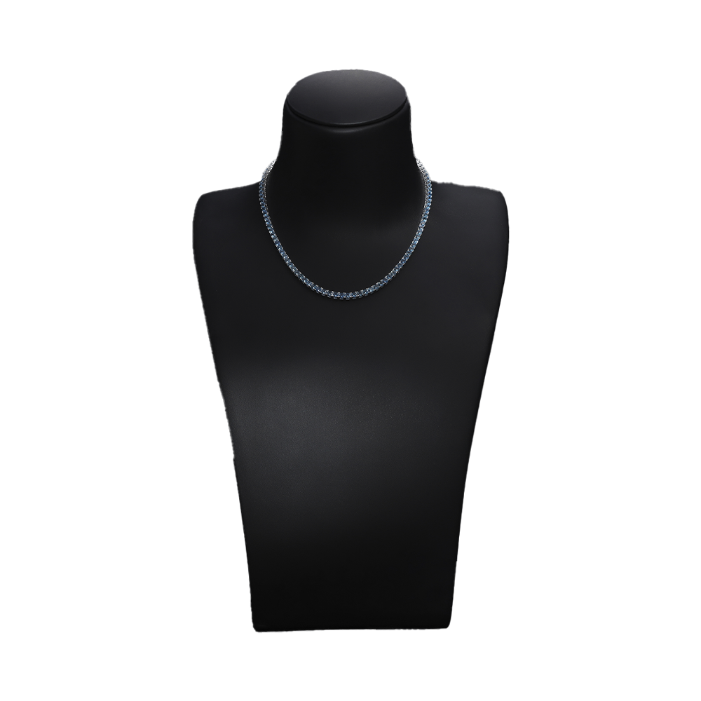 Taipan Tennis Chain Necklace - Blue Silver K1152