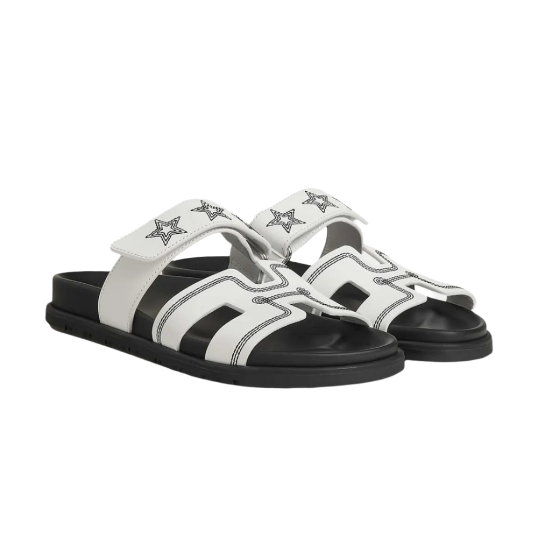 Hermès Chypre Sandal White Stars Leather