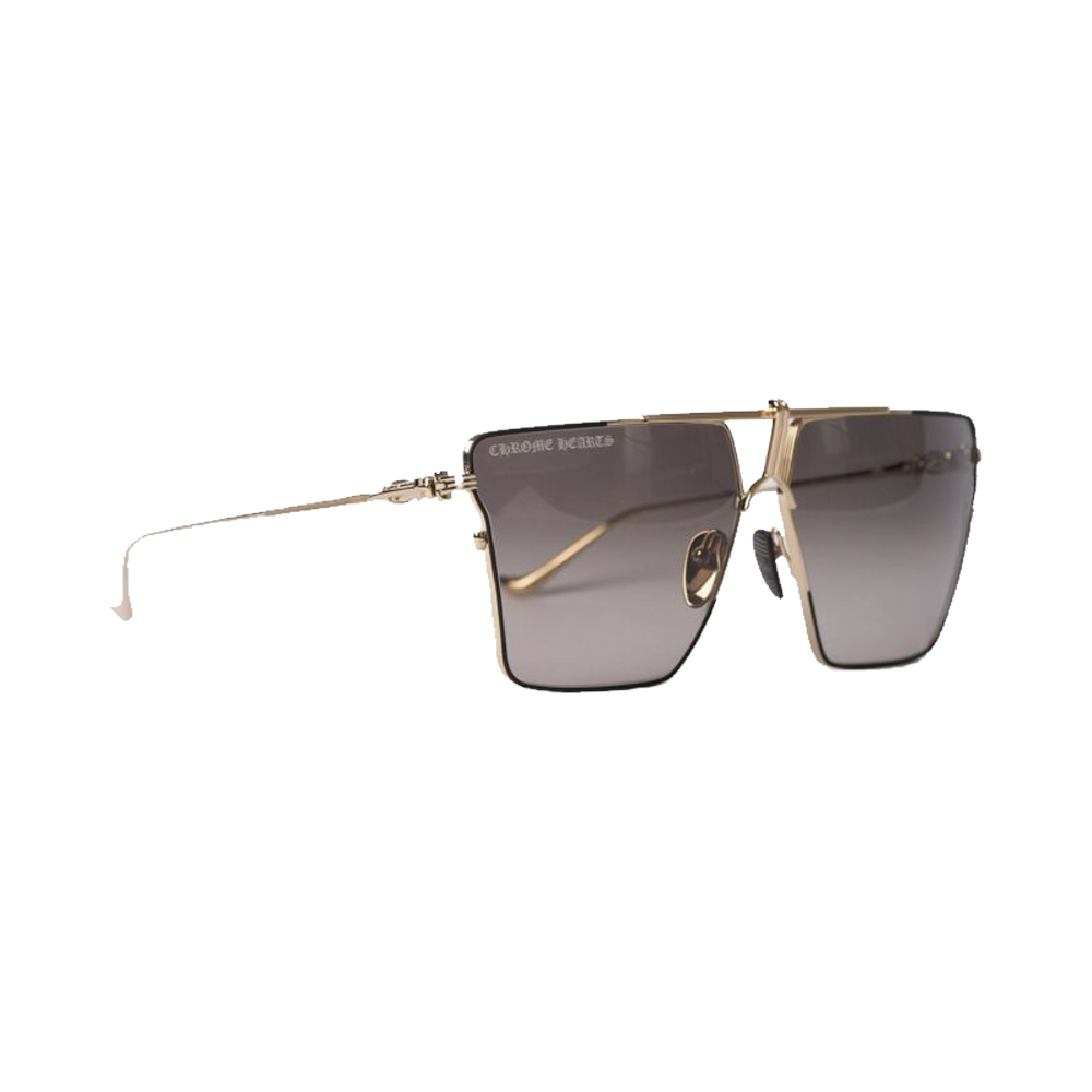 CHROME HEARTS Nipply E64MBK/GP Sunglasses - Gold Plated Shiny Silver